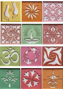 Rangoli Tool Kit for Making Unique and Beautiful Rangoli Designs | Set of 19 | Assorted