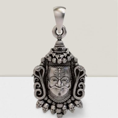 Silver Mahakal Pendant with Chain | Elegant Spiritual Accessory for Men