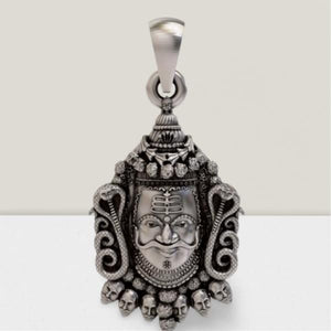 Silver Mahakal Pendant with Chain | Elegant Spiritual Accessory for Men