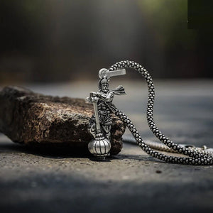 Hanumanji with Gada Silver Pendant Chain