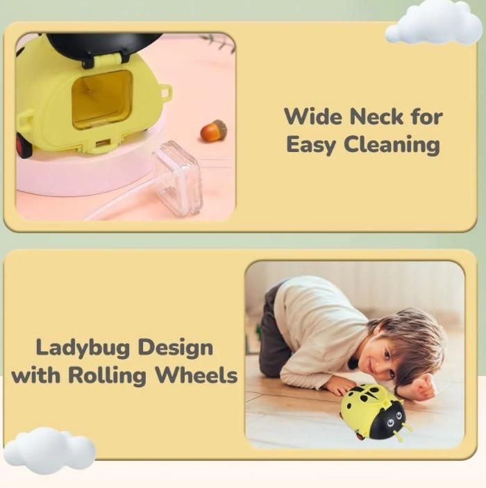 Leak-Proof Baby Straw Bottle with Adjustable Straps
