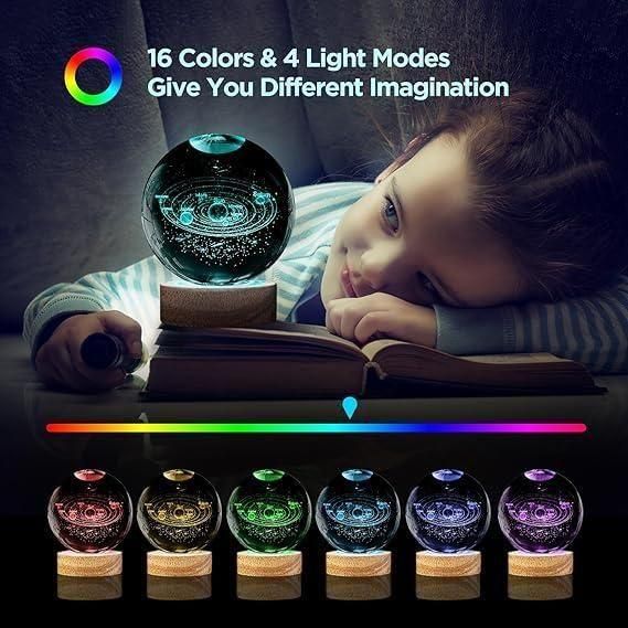 3D Crystal Lamp Ball | Decorative Light Fixture | Assorted Colors