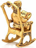 Golden Lord Ganesha Statue Sitting on a Rocking Chair and Reading Ramayan | Decorative Showpiece