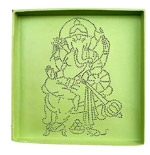 Rangoli Tool Kit | 8 Assorted Stencils | Rangoli Powder in Squeeze Bottles | Set of 18