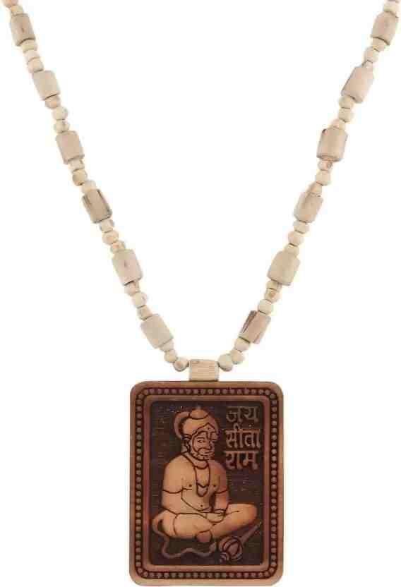 Tulsi Kanthi Mala with Hanuman Pendant | Wooden Locket Set | Pack of 2