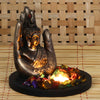 Copper Finish Handcrafted Palm Buddha Decorative Showpiece