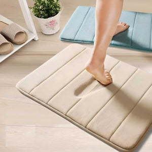 Water-Absorbent Memory Foam Bath Mat | Soft | Grey