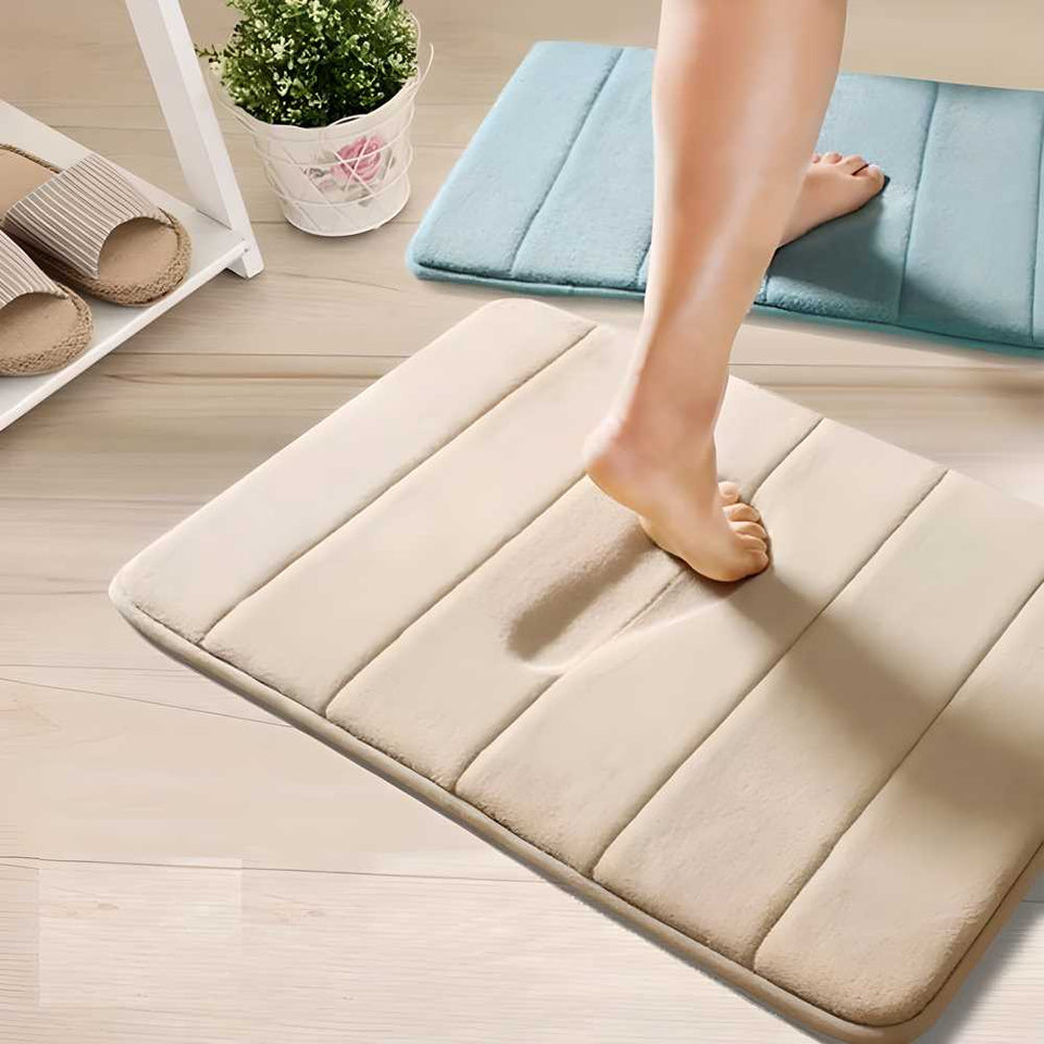 Water-Absorbent Memory Foam Bath Mat | Soft | Grey