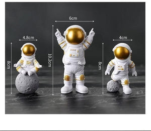 Astronaut Statue Figurines | Set of 3 | Decorative Accents