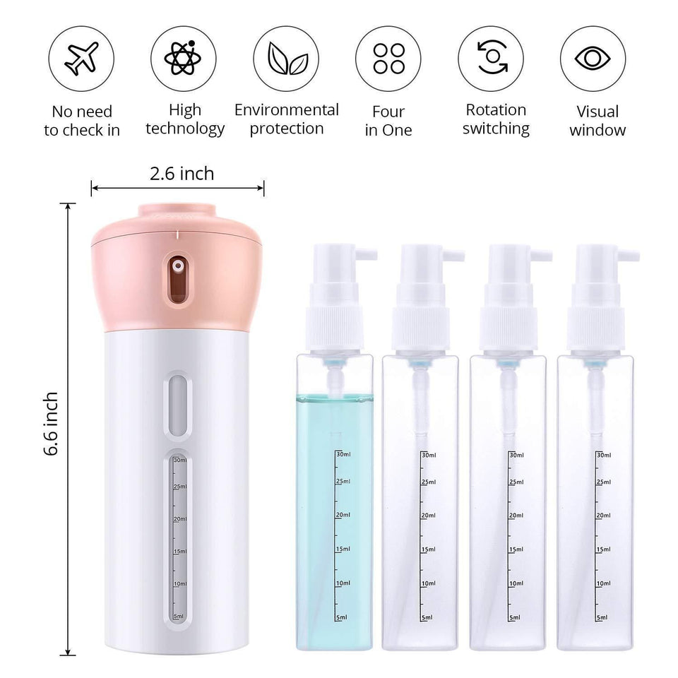 4-in-1 Travel Bottles Set | Leak-Proof Containers for Toiletries