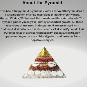Crystal Wealth Pyramid with Shree Yantra & Gomati Chakra