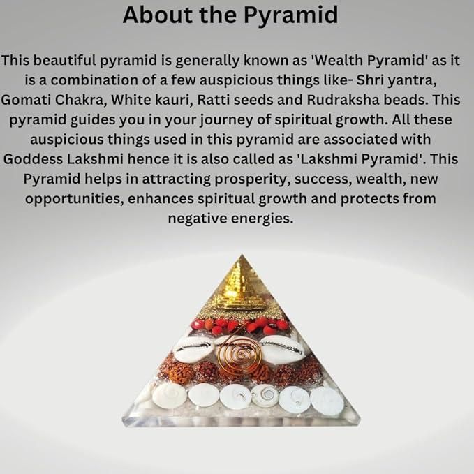 Crystal Wealth Pyramid with Shree Yantra & Gomati Chakra