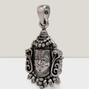 Silver Mahakal Pendant with Chain | Elegant Spiritual Accessory for Men