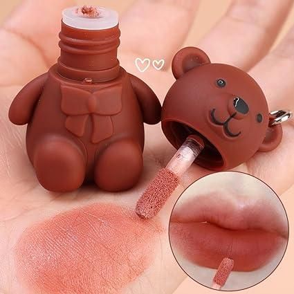 2 in 1 Keychain Bear Matte Lipstick Set - Pack of 2 Assorted Colors