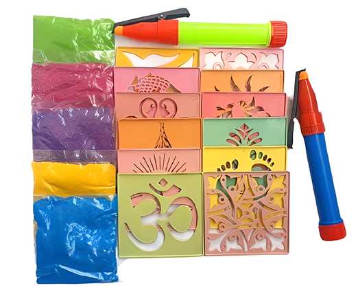 Rangoli Tool Kit for Making Unique and Beautiful Rangoli Designs | Set of 19 | Assorted