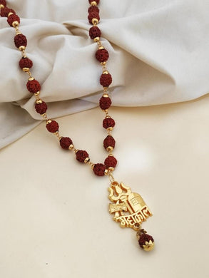 Rudraksha Mala with Mahakal and Trishul Pendant | Spiritual Accessory