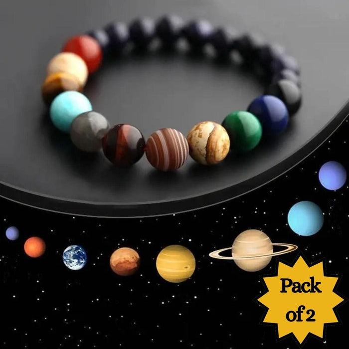 Galaxy Gem Beads Bracelet | Pack of 2 | Celestial-Inspired Jewelry