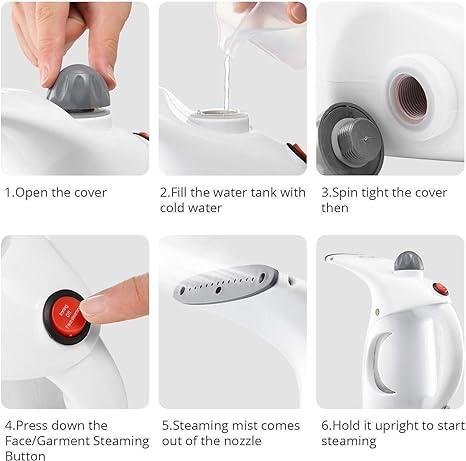 Portable Garment & Facial Steamer | Fast Heat-up |Handheld Design