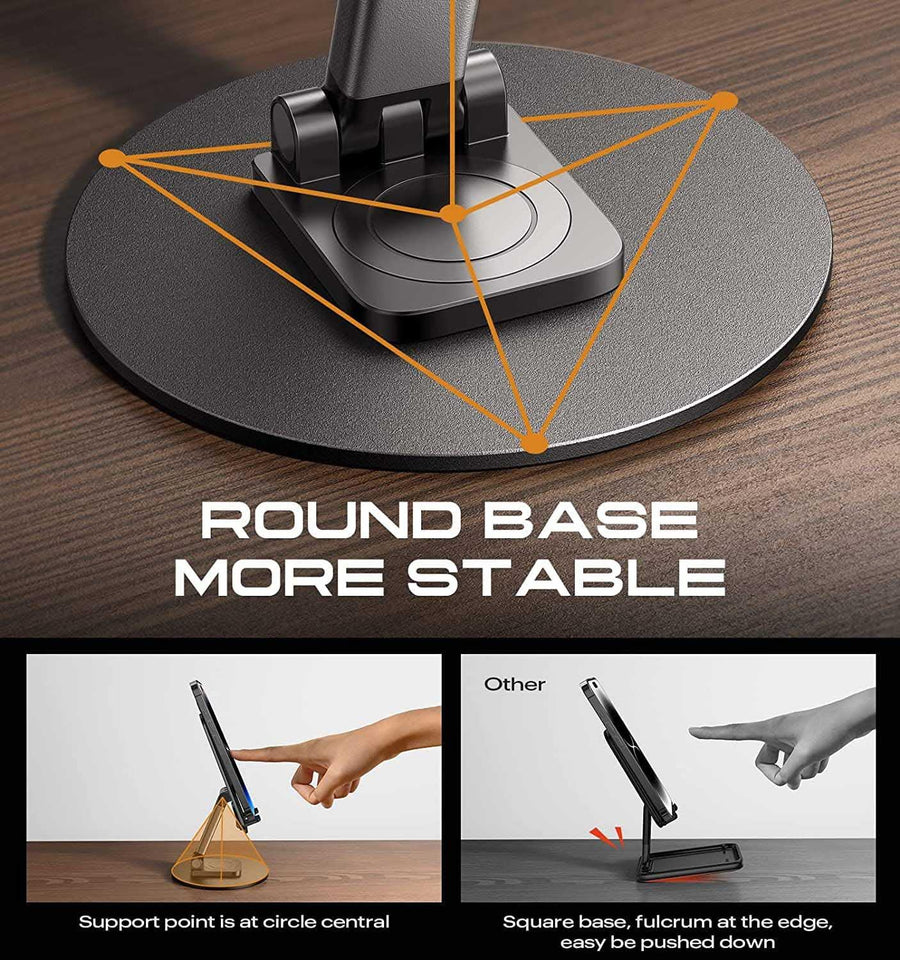 Mobile Phone Stand | 360° Rotation | Height and Angle Adjustable
