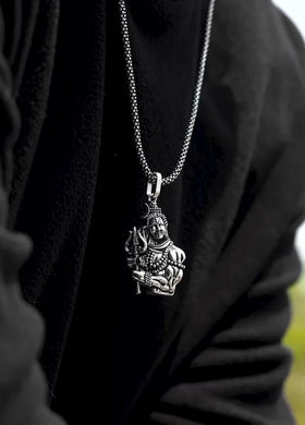 Spiritual Sankar Locket with Chain | Alloy Silver Pendant