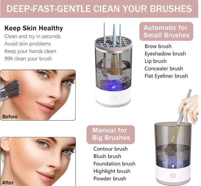 Make Up Brush Cleaner | Electric Brush Cleaner | USB Rechargeable Automatic Deep Cosmetic Cleaning Device