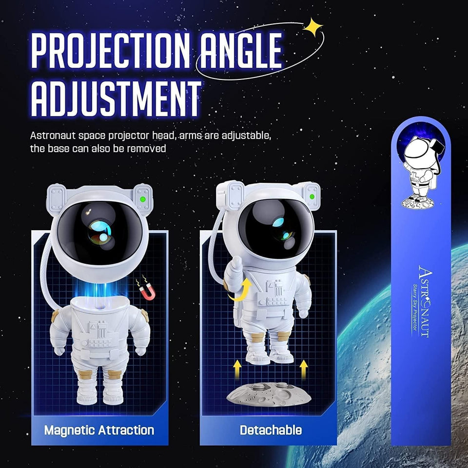 Astronaut Galaxy Projector | 360° Rotation & Remote Control