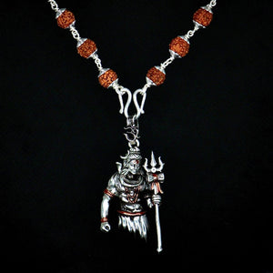 Handmade Rudraksha Shivji Pendant with Elegant Chain
