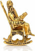 Golden Lord Ganesha Statue Sitting on a Rocking Chair and Reading Ramayan | Decorative Showpiece