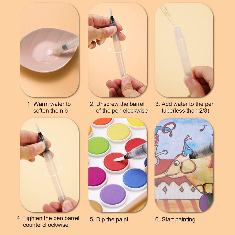 Watercolor Tank Brush Set of 6 - Perfect for Artists
