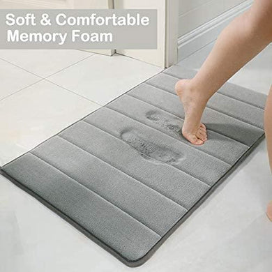 Water-Absorbent Memory Foam Bath Mat | Soft | Grey