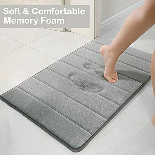 Water-Absorbent Memory Foam Bath Mat | Soft | Grey