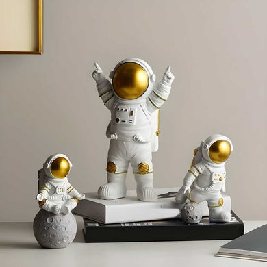 Astronaut Statue Figurines | Set of 3 | Decorative Accents