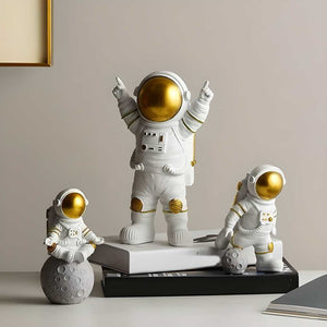 Astronaut Statue Figurines | Set of 3 | Decorative Accents
