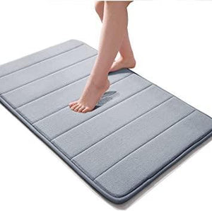 Water-Absorbent Memory Foam Bath Mat | Soft | Grey