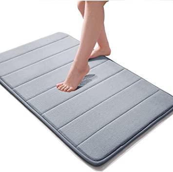 Water-Absorbent Memory Foam Bath Mat | Soft | Grey