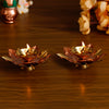 Floral Metal Diya | Brass | Set of 2