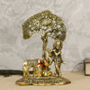 Lord Krishna with Cow and Calf Statue | Golden Finish