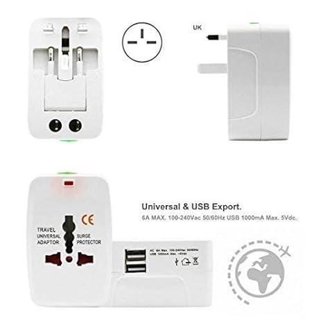 Worldwide Travel Adapter with Dual USB Charger Ports