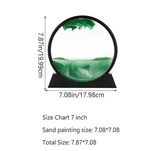 Art Liquid Motion Display Flowing Rotating Sand Frame