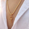 Gold Plated Trishul Pendant Chain | Spiritual Jewelry