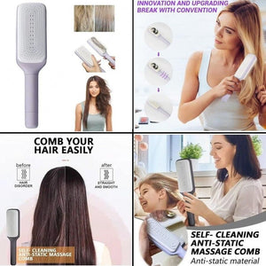 Self-Cleaning Anti-Static Massage Comb | Detangle and Revitalize Hair