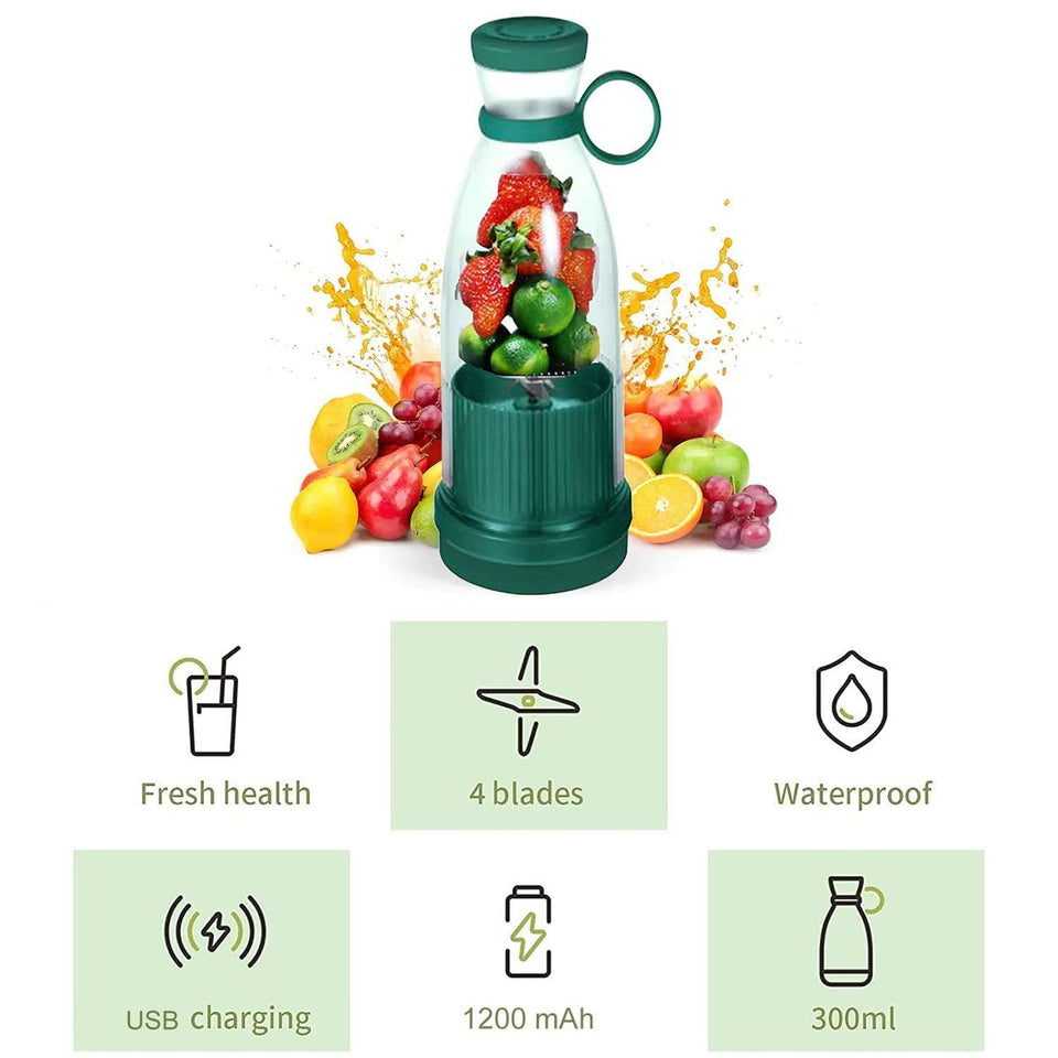 Electric Portable Mini Juicer Bottle | Wireless Personal Size Blender for Smoothies and Shakes