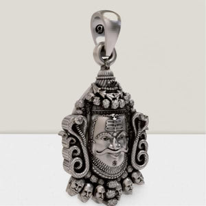 Silver Mahakal Pendant with Chain | Elegant Spiritual Accessory for Men