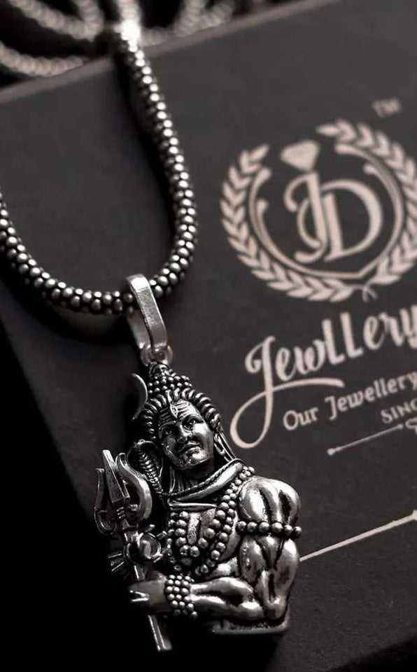 Spiritual Sankar Locket with Chain | Alloy Silver Pendant